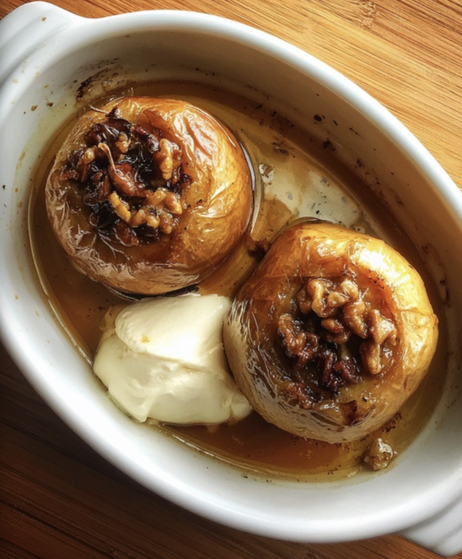Baked Apples with Walnuts, Raisins and Honey — Vanlife Eats