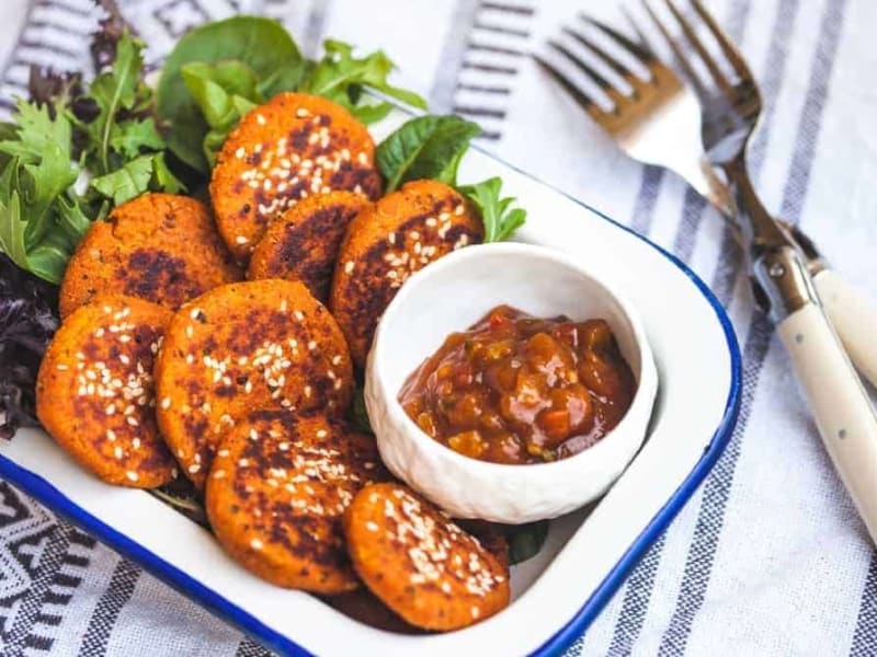Spiced Red Lentil Mini Burgers